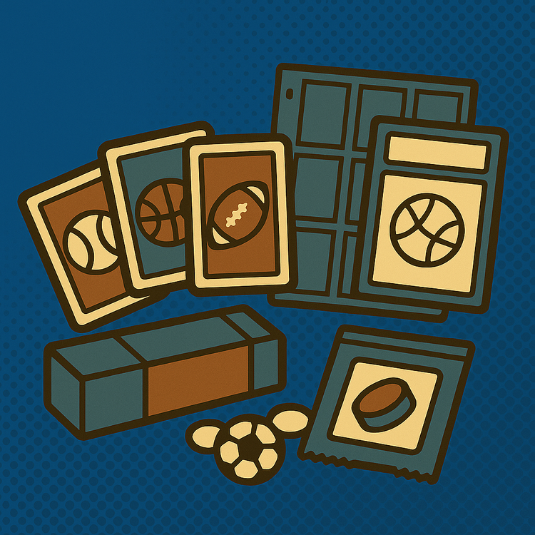 illustration in the comic book style representing generic sport card products