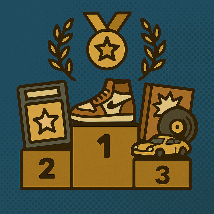 Illustration in comic book style representing generic bestselling products