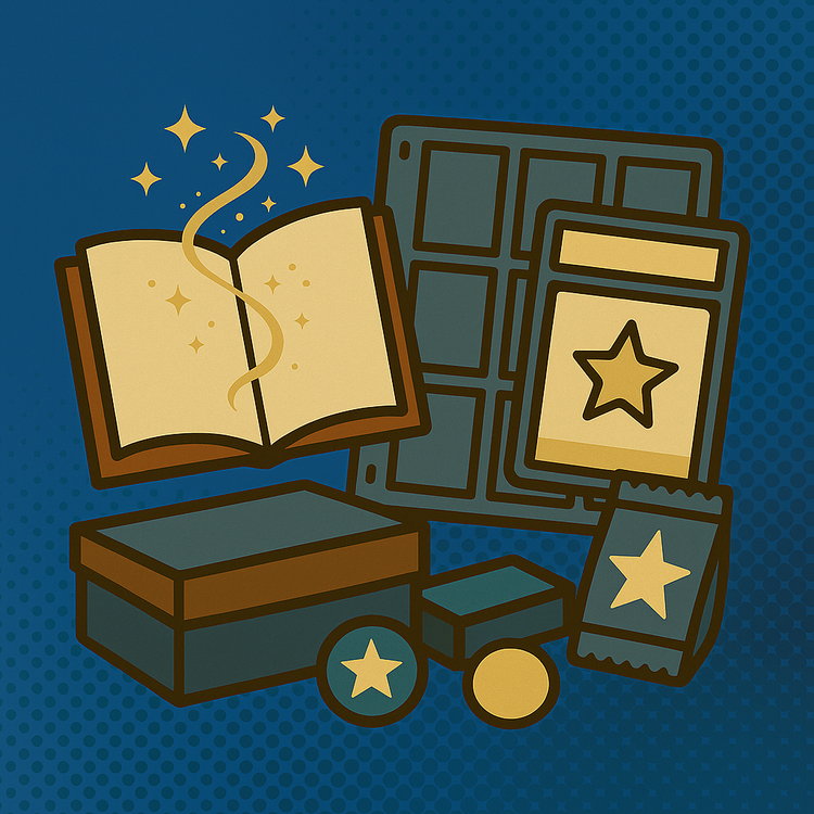 Illustration in the comic book style representing generic disney products