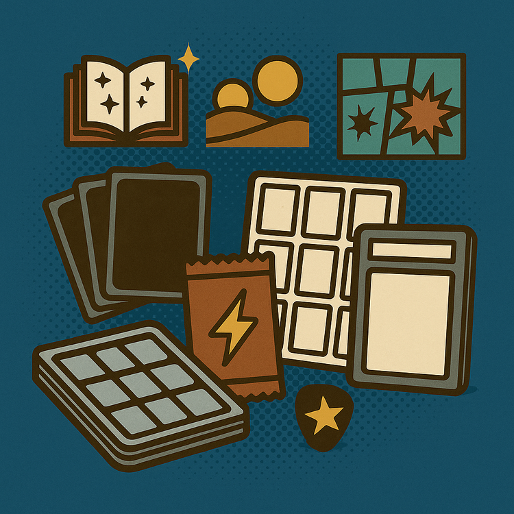 Illustration in the comic book style representing generic other card products