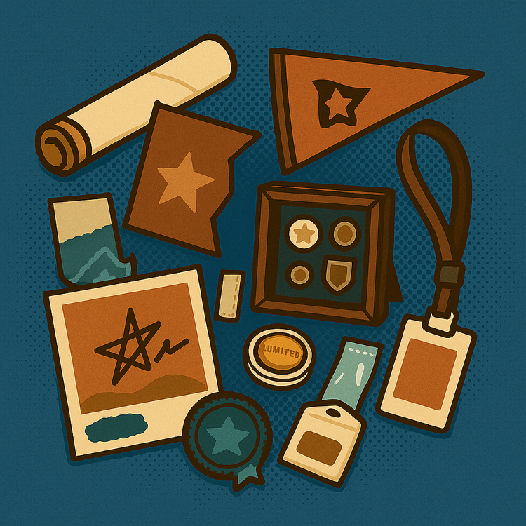 Illustration in the comic book style representing generic collectible products