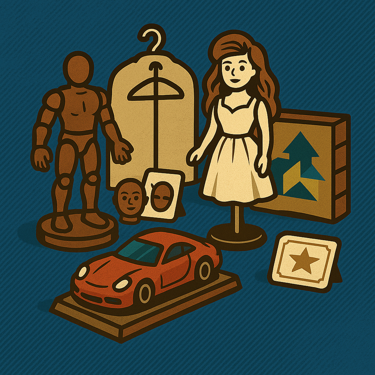 illustration in the comic book style representing generic toy products