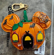 Disney Baublebar Mickey Haunted Pumpkin Puff Bag Charm