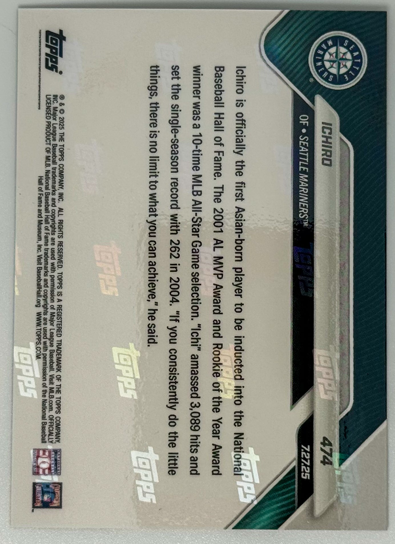 Ichiro - 2025 MLB Topps NOW® - Card 474