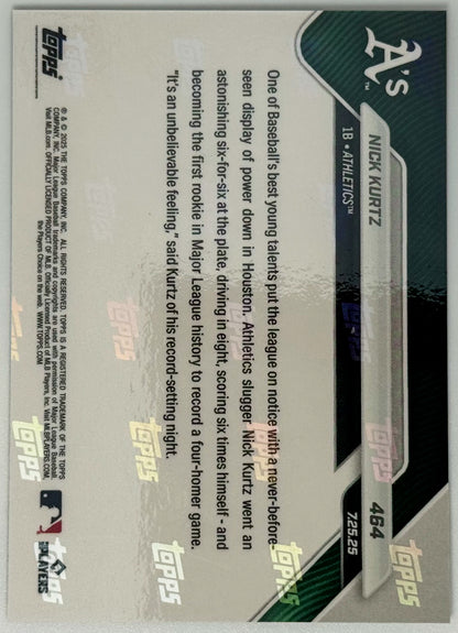 Nick Kurtz - 2025 MLB Topps NOW® - Card 464