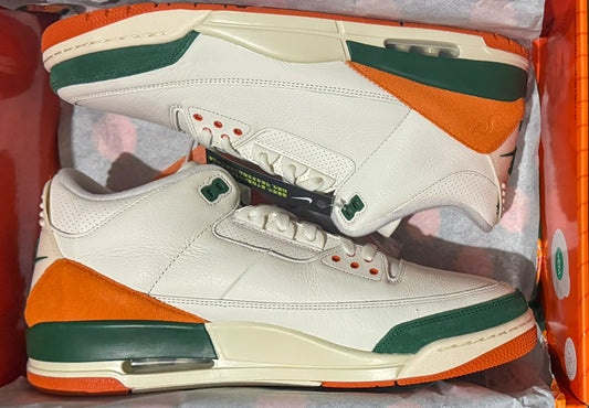 Nike Air Jordan 3 Retro SP x SoleFly SAIL/GORGE GREEN/MANDARIN 13 Mens