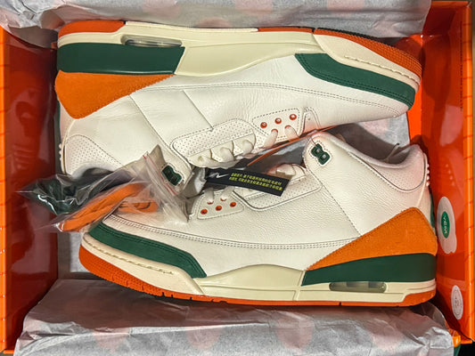 Nike Air Jordan 3 Retro SP x SoleFly SAIL/GORGE GREEN/MANDARIN 13 Mens