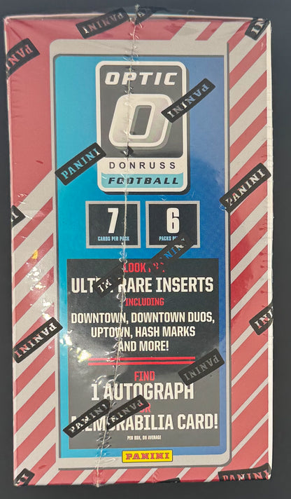 2025 Panini Optic Donruss Football Trading Card Mega Box (Green Hyper)
