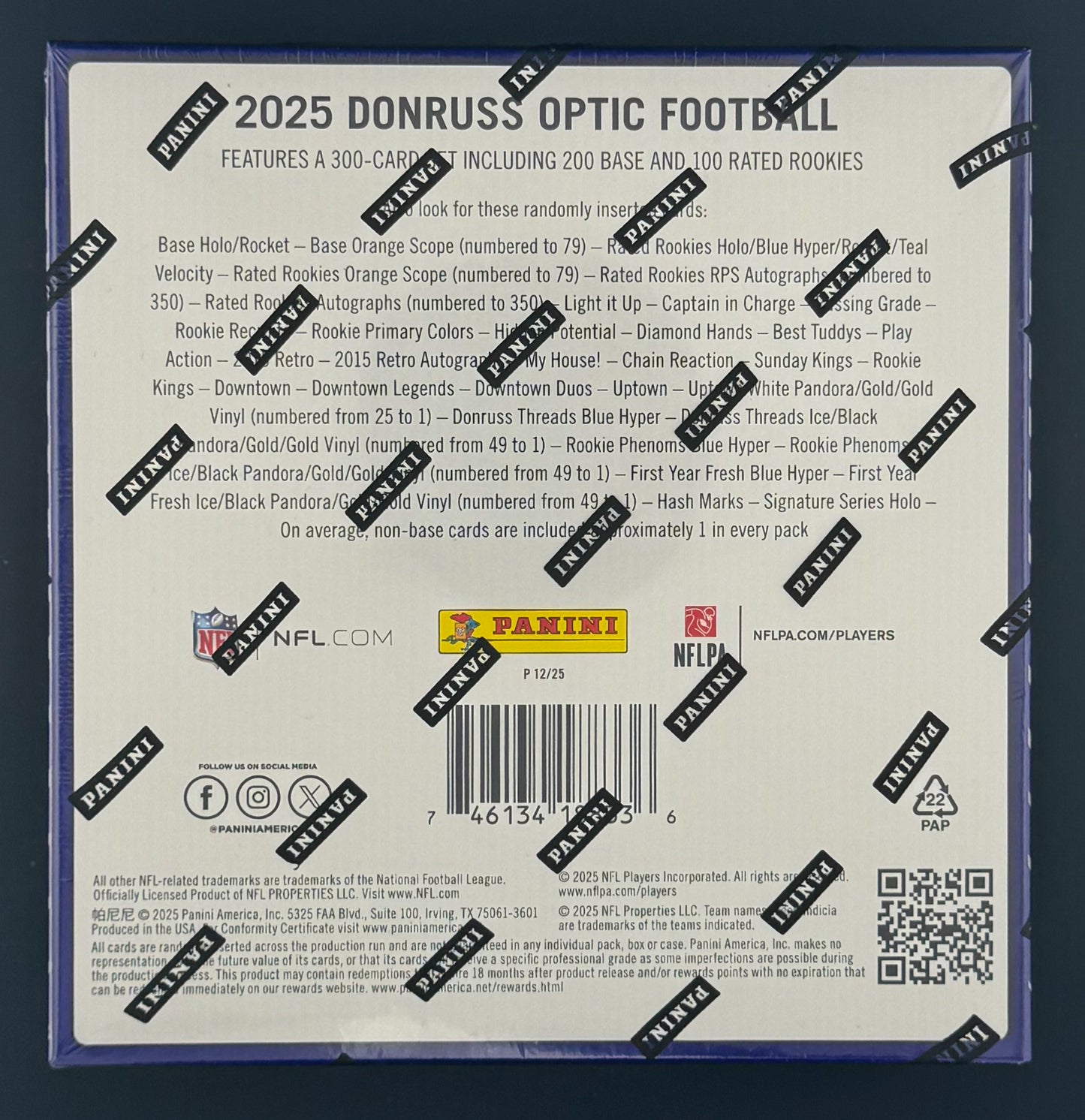 2025 Panini Optic Donruss Football Trading Card Mega Box (Blue Hyper)