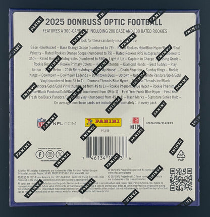 2025 Panini Optic Donruss Football Trading Card Mega Box (Blue Hyper)