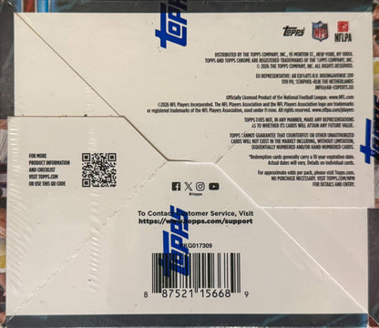 2025 Topps Chrome Football - Hobby Jumbo Box First Day Issue (FDI)